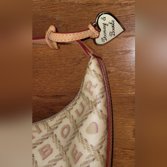 Dooney & Bourke Coated Canvas Signature Logo Charm Bucket Bag, Ivory - Picture 5 of 12